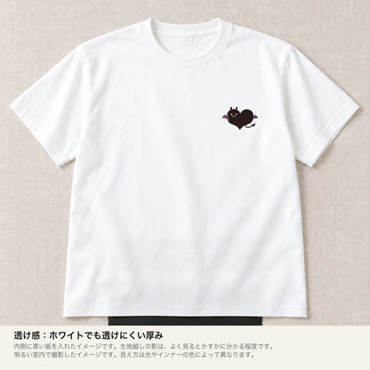 悪魔ハート ワンポイントTシャツ「でももん」｜ちょっぴり、いたずら心。