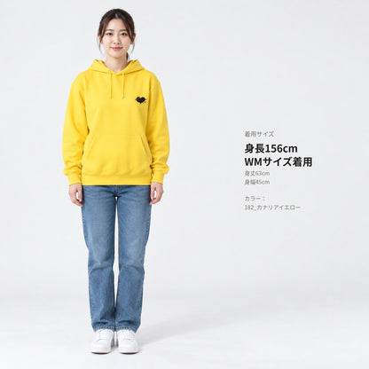 悪魔ハート「でももん」パーカー 全身の着用イメージ