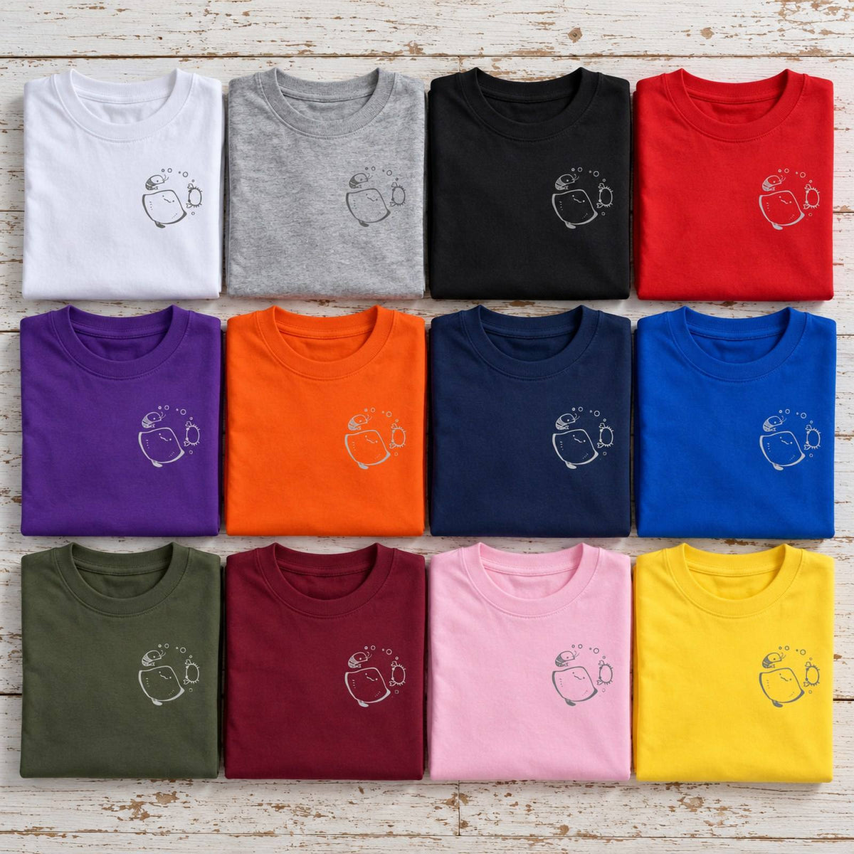 えいみょん（エイ）キッズ長袖Tシャツ 全12色カラーバリエーション平置き