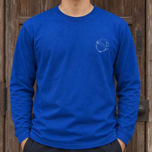 えいみょん（エイ）長袖Tシャツ ロイヤルブルー 着用アップ サムネイル