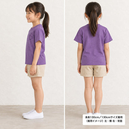 えいみょん キッズドライTシャツ ミックスパープル 着用 横・背面（背中は無地）