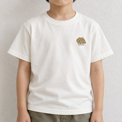 カピバラ「Gununu」 キッズTシャツ アイボリー 着用アップ サムネイル
