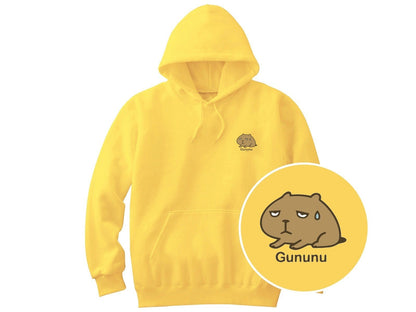 カピバラ「Gununu」パーカー 182_カナリアイエロー