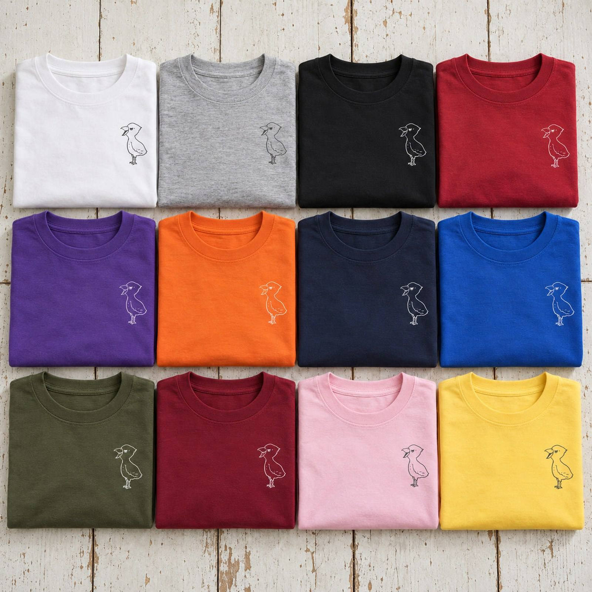 端弘コウ キッズ長袖Tシャツ 全12色カラーバリエーション平置き