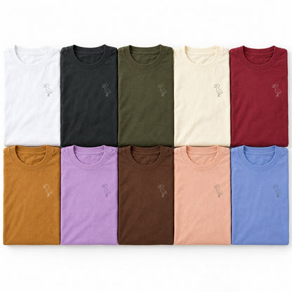 端弘コウ ユニセックス袖リブ長袖Tシャツ 全10色カラーバリエーション平置き