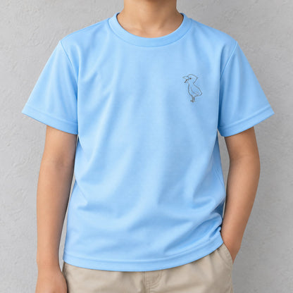 端弘コウ キッズドライTシャツ ライトブルー 着用アップ サムネイル