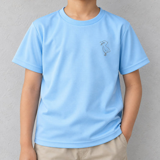 端弘コウ キッズドライTシャツ ライトブルー 着用アップ サムネイル