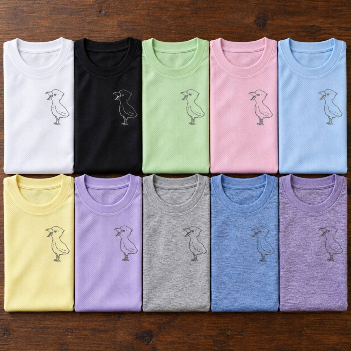 端弘コウ キッズドライTシャツ 全10色カラーバリエーション平置き