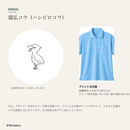 端弘コウ ドライポロシャツ デザインとプリント位置（左胸ポケット）