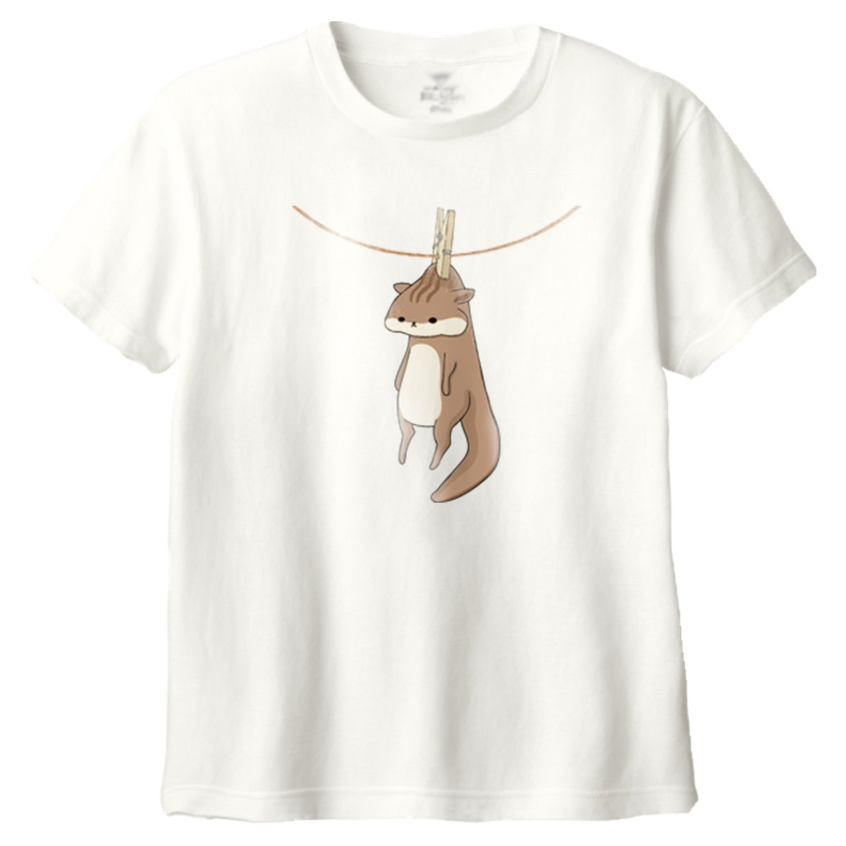 干されちゃったリス キッズTシャツ 073_アイボリー