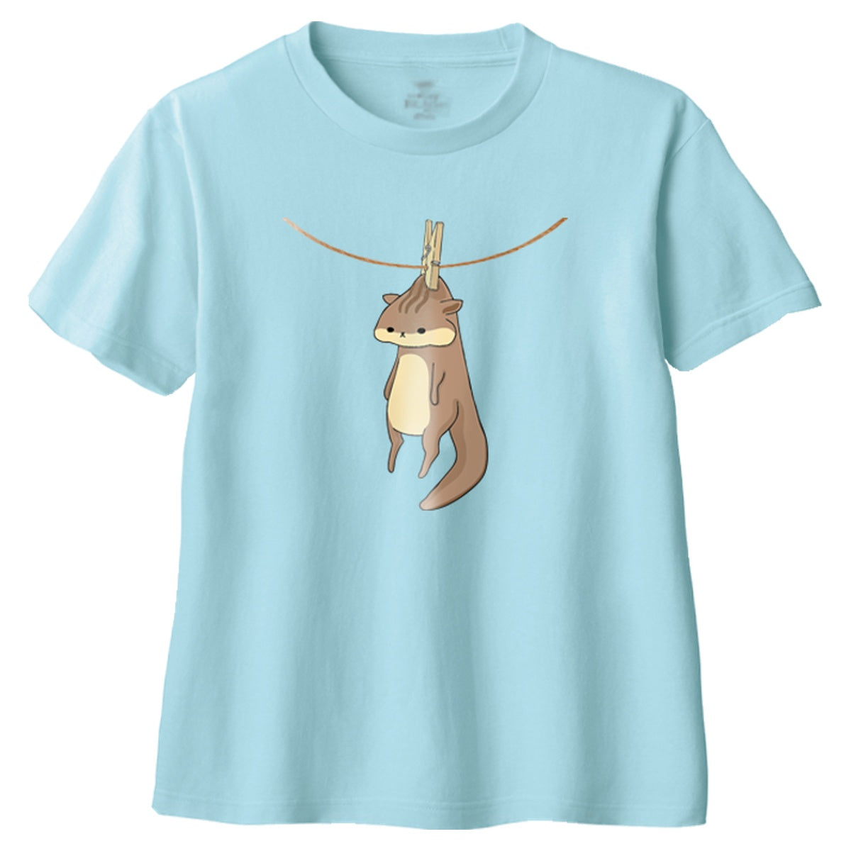 干されちゃったリス キッズTシャツ 083_ライトブルー