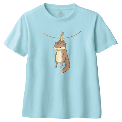 干されちゃったリス キッズTシャツ 083_ライトブルー