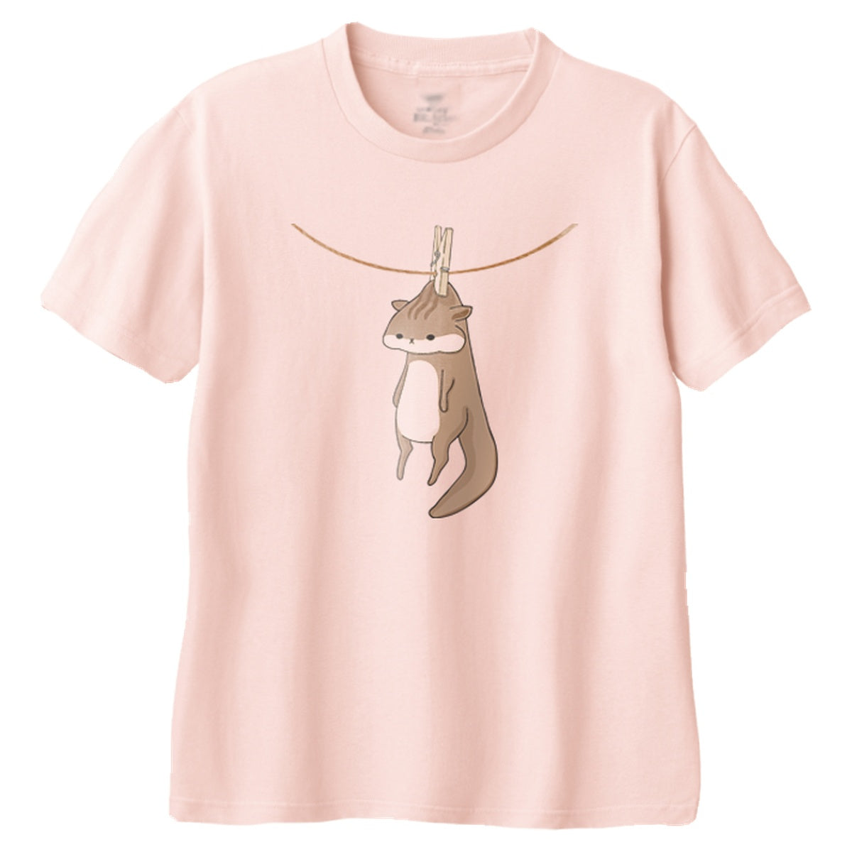 干されちゃったリス キッズTシャツ 132_ライトピンク
