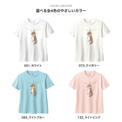 干されちゃったリス キッズTシャツ 全カラーバリエーション平置き