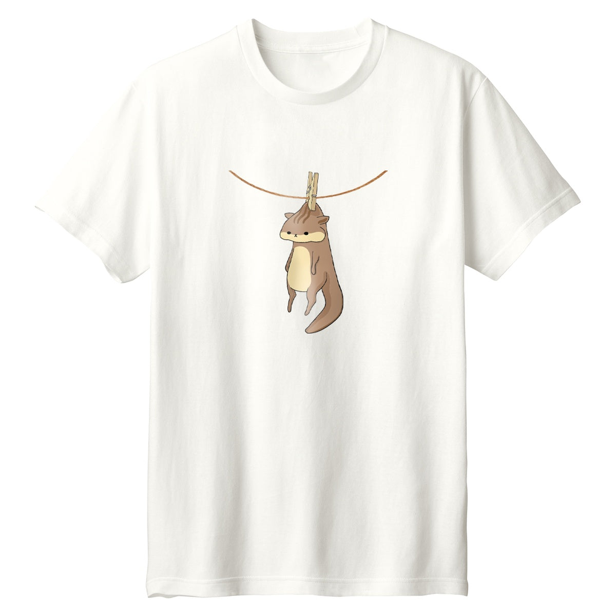干されちゃったリス Tシャツ 073_アイボリー