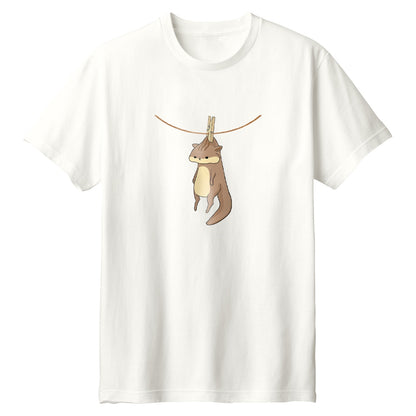 干されちゃったリス Tシャツ 073_アイボリー