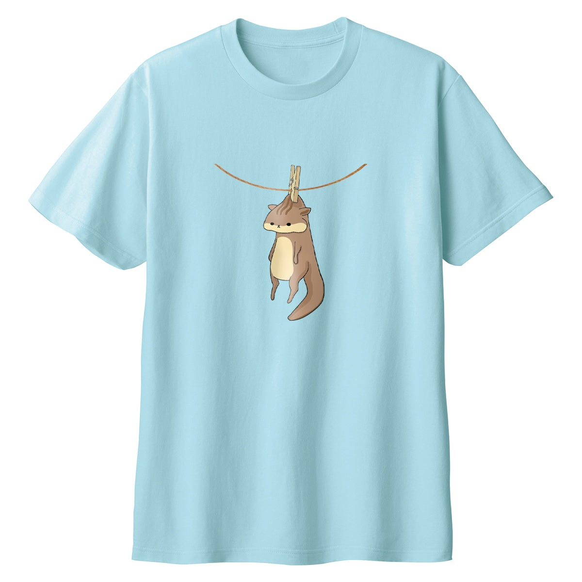 干されちゃったリス Tシャツ 083_ライトブルー