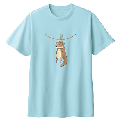 干されちゃったリス Tシャツ 083_ライトブルー