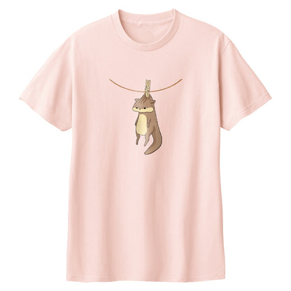 干されちゃったリス Tシャツ 132_ライトピンク