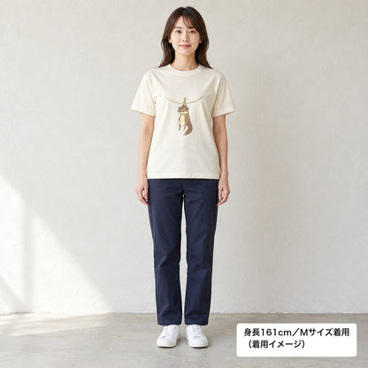 リス Tシャツ「干されちゃった」｜洗濯バサミで、ちょこん。