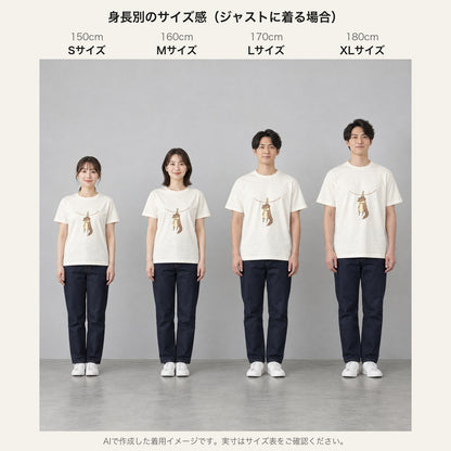 リス Tシャツ「干されちゃった」｜洗濯バサミで、ちょこん。