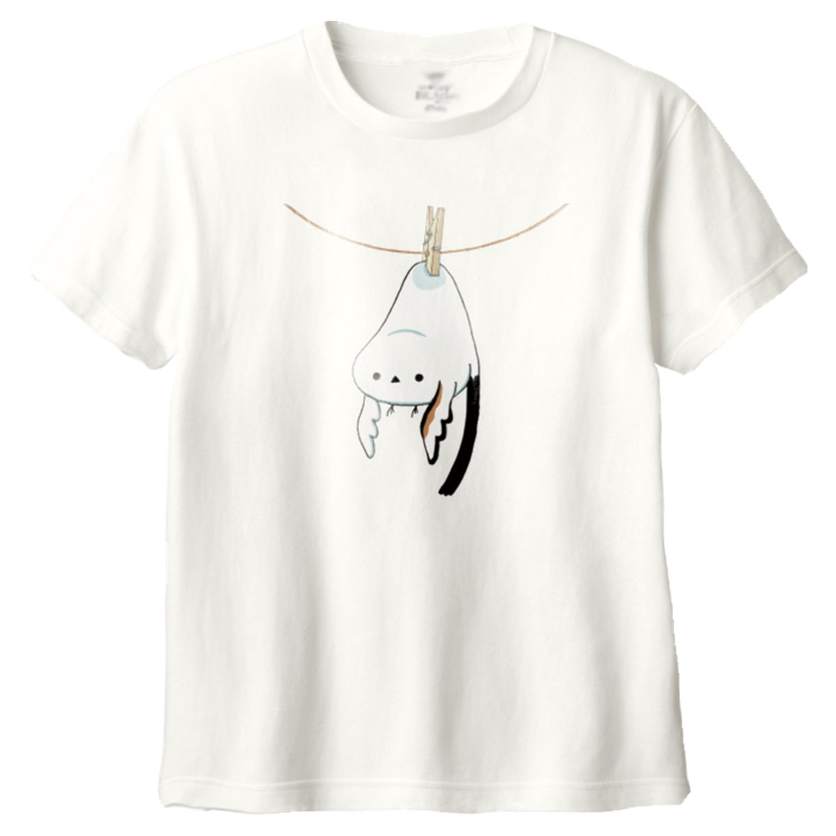 干されちゃったシマエナガ キッズTシャツ 073_アイボリー