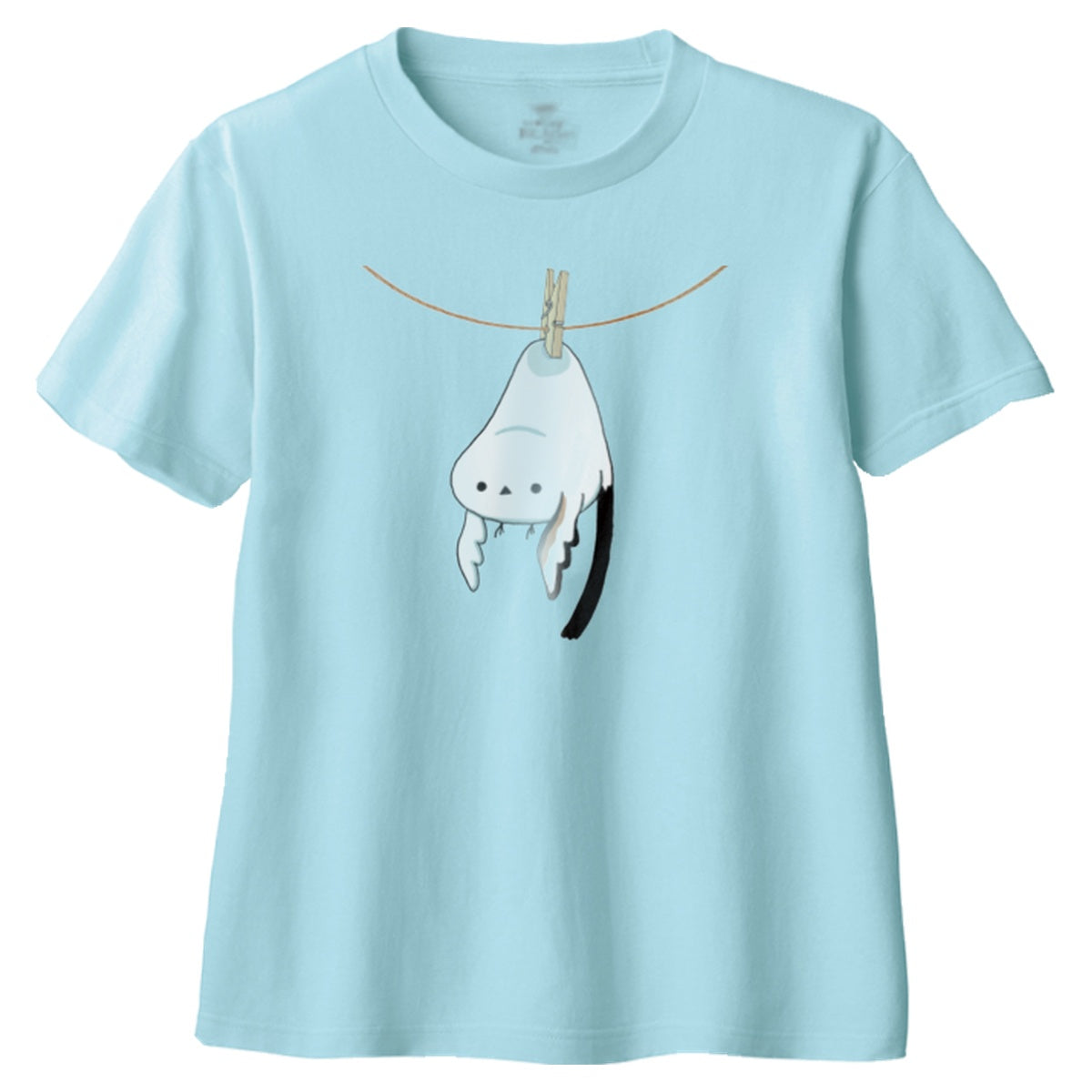 干されちゃったシマエナガ キッズTシャツ 083_ライトブルー
