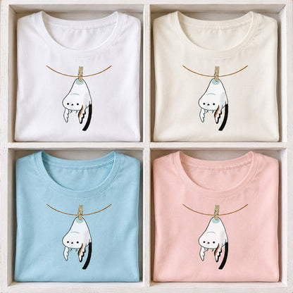 干されちゃったシマエナガ レディースTシャツ 全4色カラーバリエーション