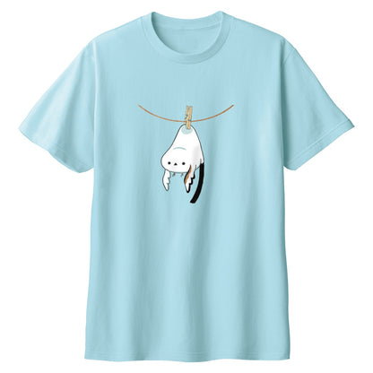 干されちゃったシマエナガ Tシャツ 083_ライトブルー