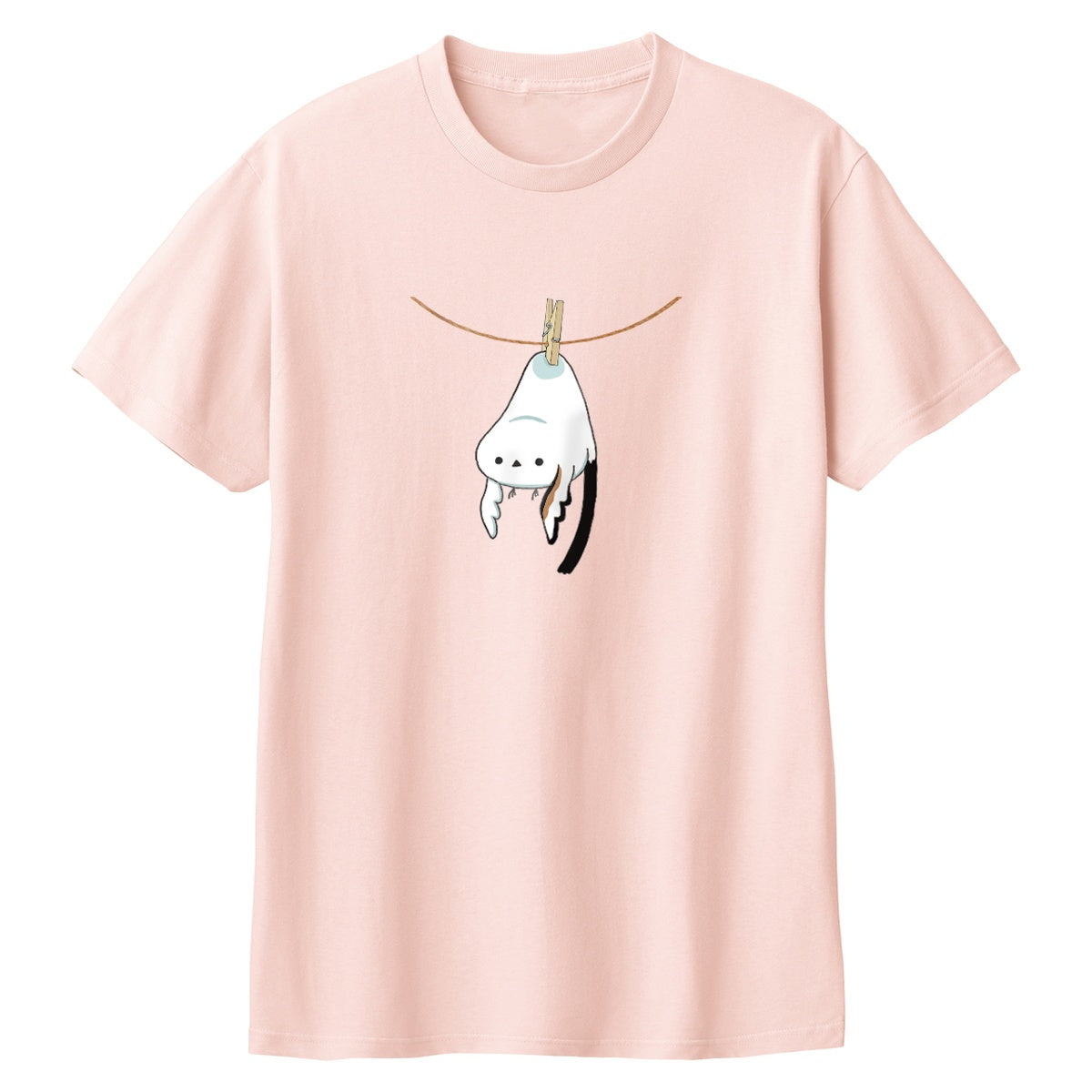 干されちゃったシマエナガ Tシャツ 132_ライトピンク