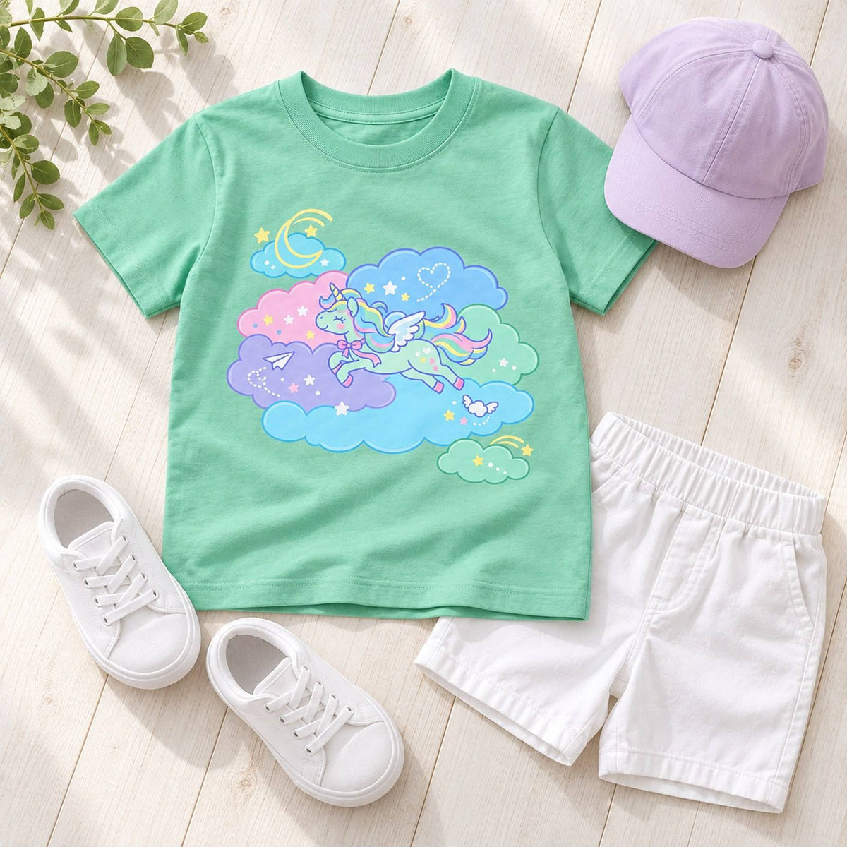 in_my_dream キッズTシャツ メロン 平置きコーディネート