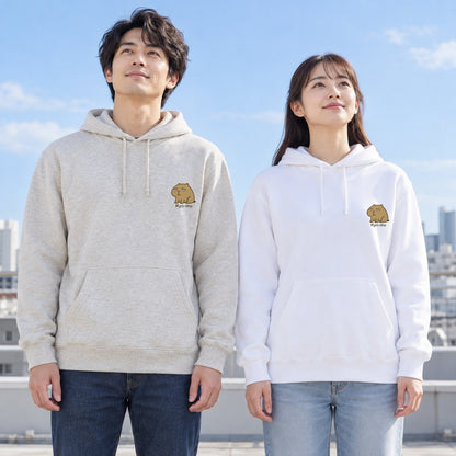 カピバラ「Kyo-mu」パーカー 色違いのペアコーデ