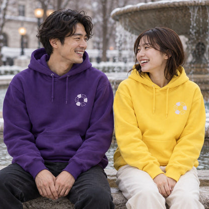 めんべーだー 大人用パーカー ペアコーデ（男性バイオレット＋女性カナリアイエロー）