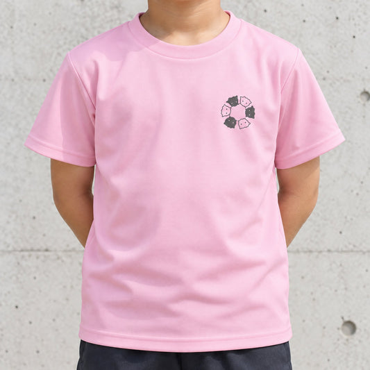 めんべーだー キッズドライTシャツ ライトパープル 着用アップ サムネイル