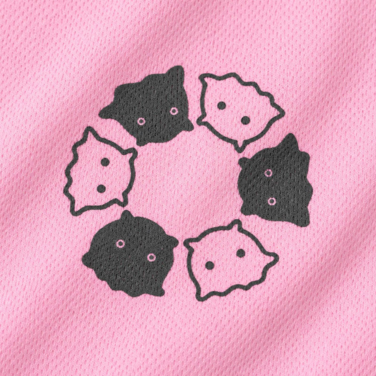 めんべーだー キッズドライTシャツ ライトパープル プリント接写・ドライ素材の質感