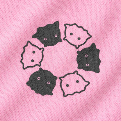 めんべーだー キッズドライTシャツ ライトパープル プリント接写・ドライ素材の質感