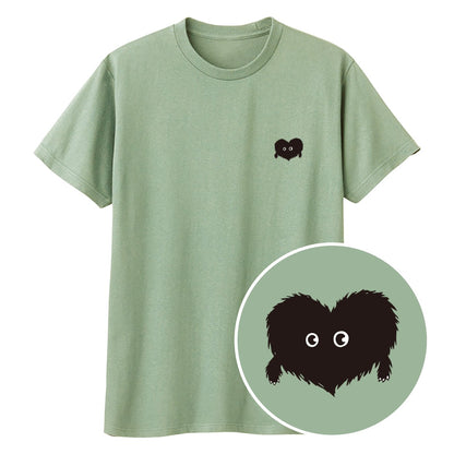 ふわふわハート「モフボウ」Tシャツ ライトセージ
