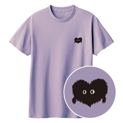 ふわふわハート「モフボウ」Tシャツ ラベンダーミスト