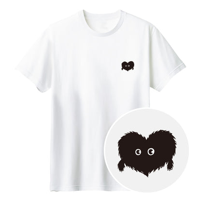 ふわふわハート「モフボウ」キッズTシャツ ホワイト