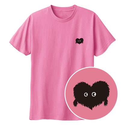 ふわふわハート「モフボウ」キッズTシャツ ピンク
