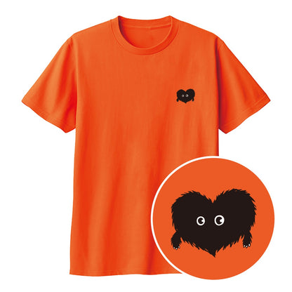 ふわふわハート「モフボウ」キッズTシャツ オレンジ