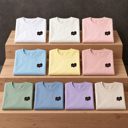 ふわふわハート ワンポイントTシャツ「モフボウ」｜もふもふの、おともだち。