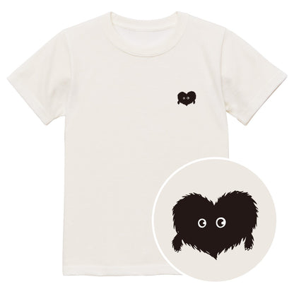 ふわふわハート「モフボウ」キッズTシャツ バニラホワイト