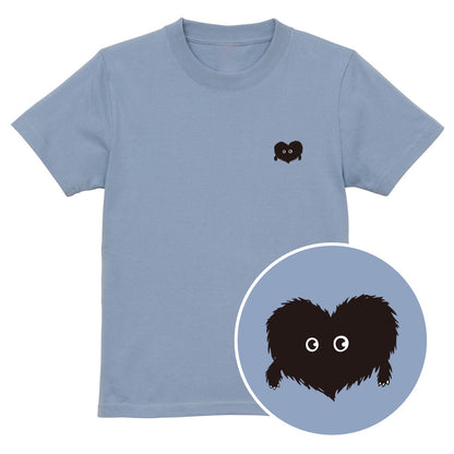 ふわふわハート「モフボウ」キッズTシャツ アシッドブルー