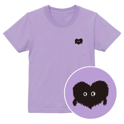 ふわふわハート「モフボウ」キッズTシャツ ライトパープル