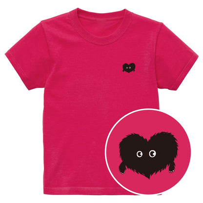 ふわふわハート「モフボウ」キッズTシャツ トロピカルピンク