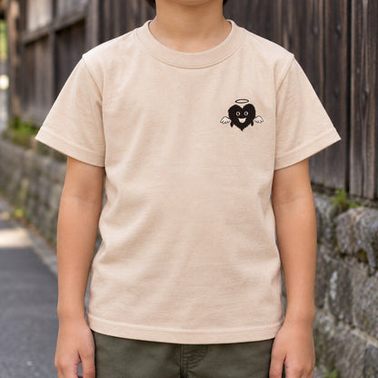 天使ハート「モフボウ」キッズTシャツ ライトベージュ 着用アップ サムネイル