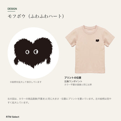 モフボウ キッズTシャツ デザインとプリント位置図