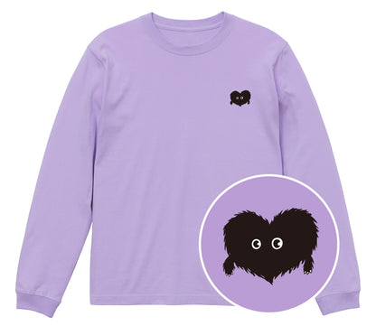 ふわふわハート「モフボウ」ロングTシャツ ライトパープル