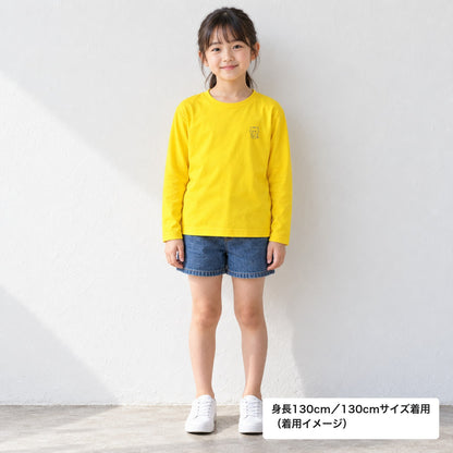ねっこ（ネコ）キッズ長袖Tシャツ デイジー 着用全身（身長130cm女の子・130cmサイズ着用）